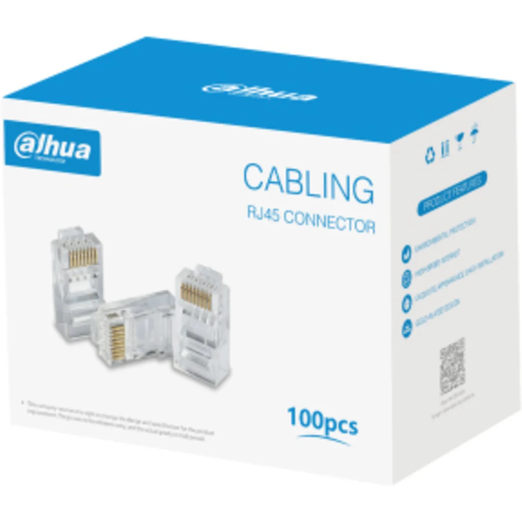 Imagen 1 de Conector RJ-45 Dahua Categoria 5 Pack 100 unidades DH-PFM976-531