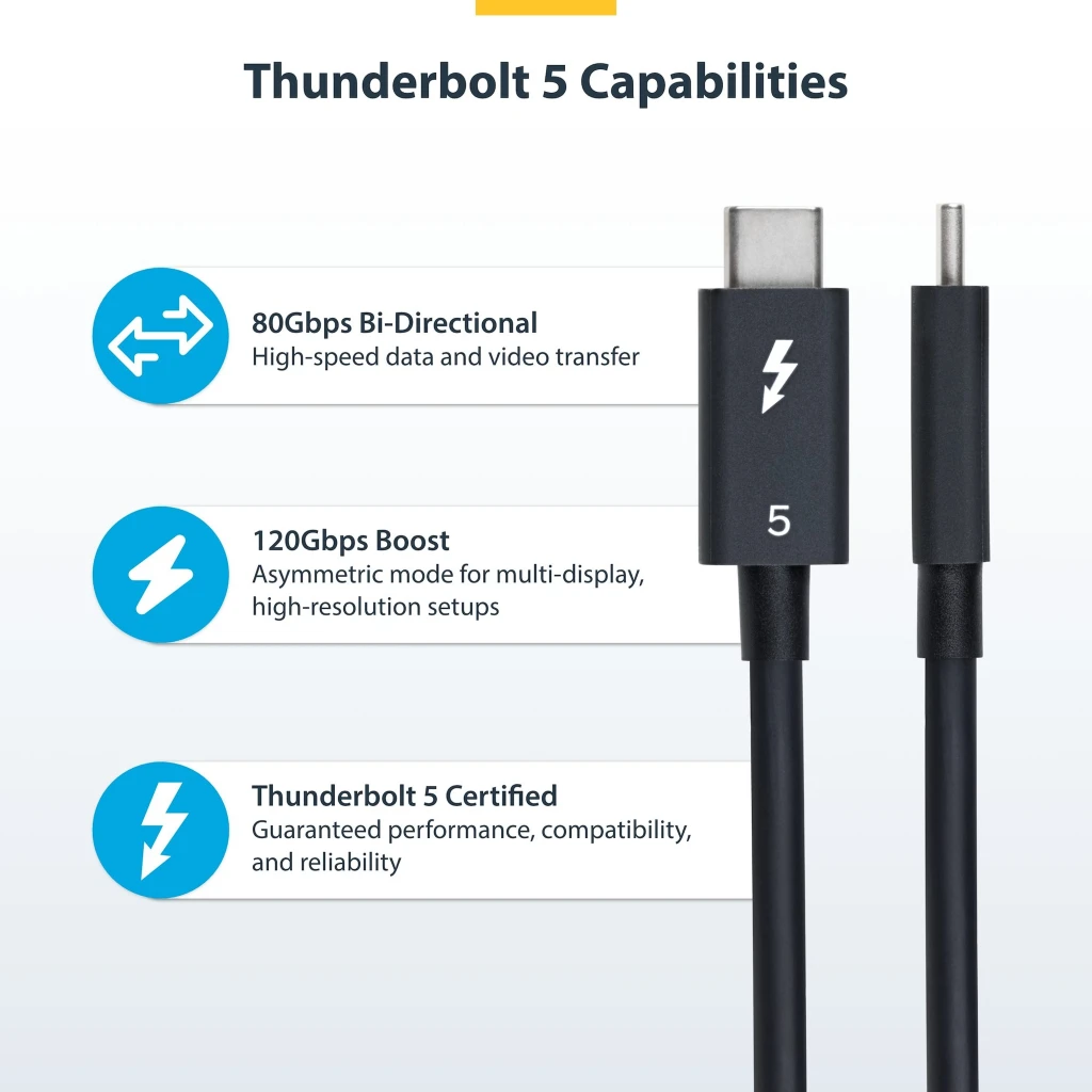 Imagen 2 de Cable Thunderbolt 5 Certificado de 1m