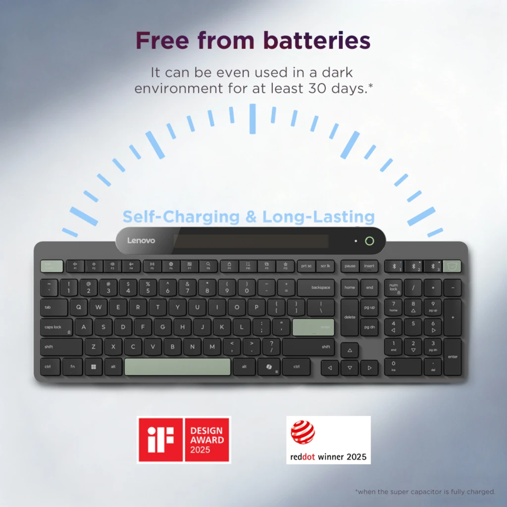 Imagen 9 de Lenovo - Keyboard - Self-Charging Bluetooth Keybo
