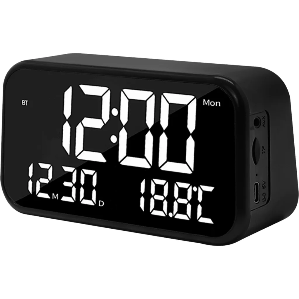 MLAB PARLANTE RADIO RELOJ DESPERTADOR TEMPERATURA CLIME CLOCK BLACK