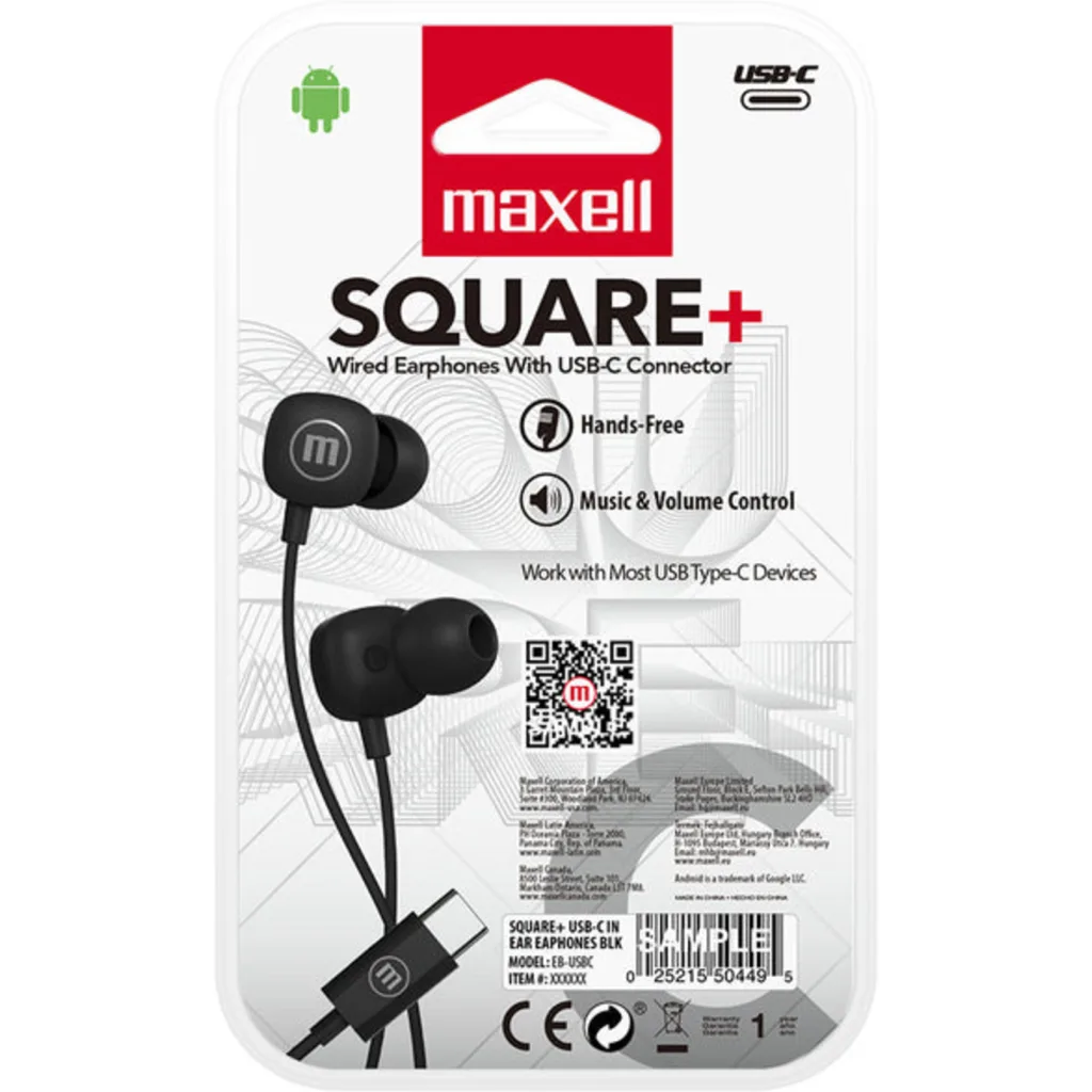 Audifonos USB-C Maxell EB-USBC BLKSQUAR