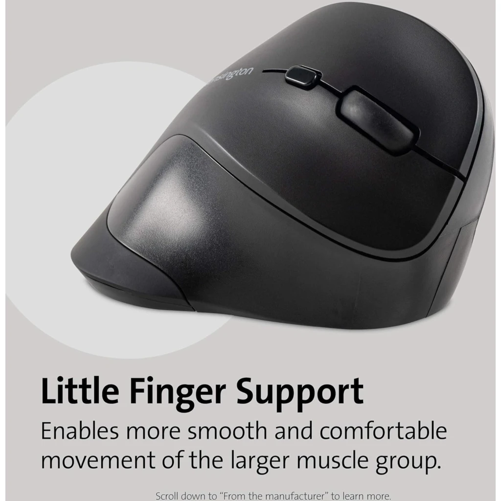 Imagen 2 de Mouse Ergonómico Inalámbrico Kensington Vertical Óptico 2400dpi 6 Botones Negro