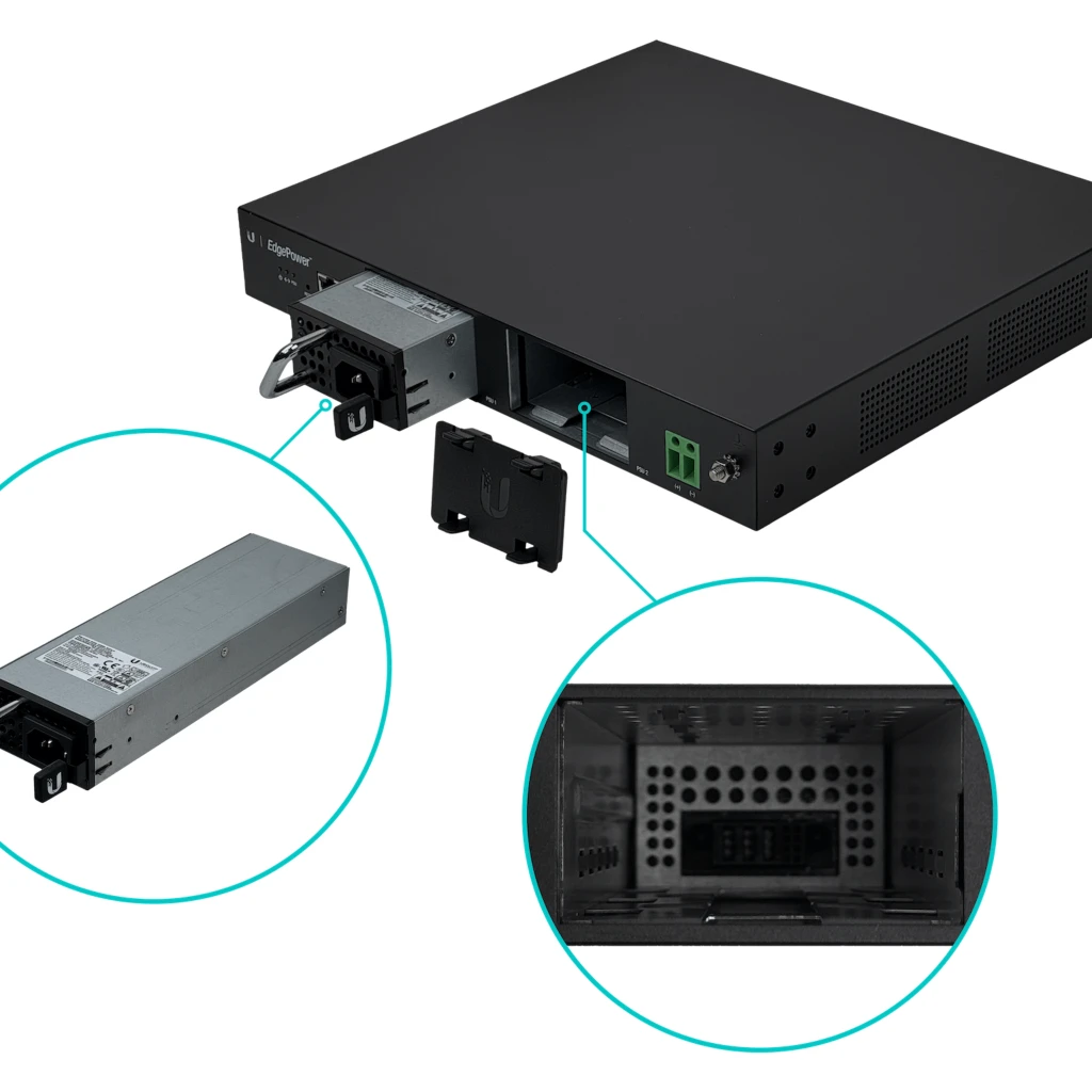 Imagen 1 de UISP EP-54V-150W UBIQUITI 1U-Rack Fuente Poder 54VDC 150W/300W 1-100-LAN EdgePower