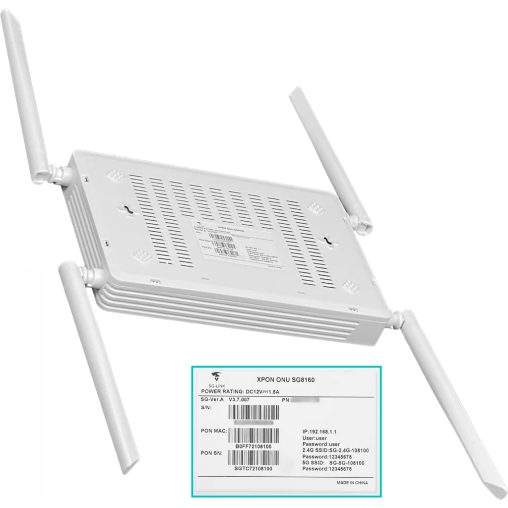 Imagen 2 de ONU WiFi6 requi-12VDC XPON 4-1000 1-RJ11-FXS SC/UPC AX1800 4-ant-fijas