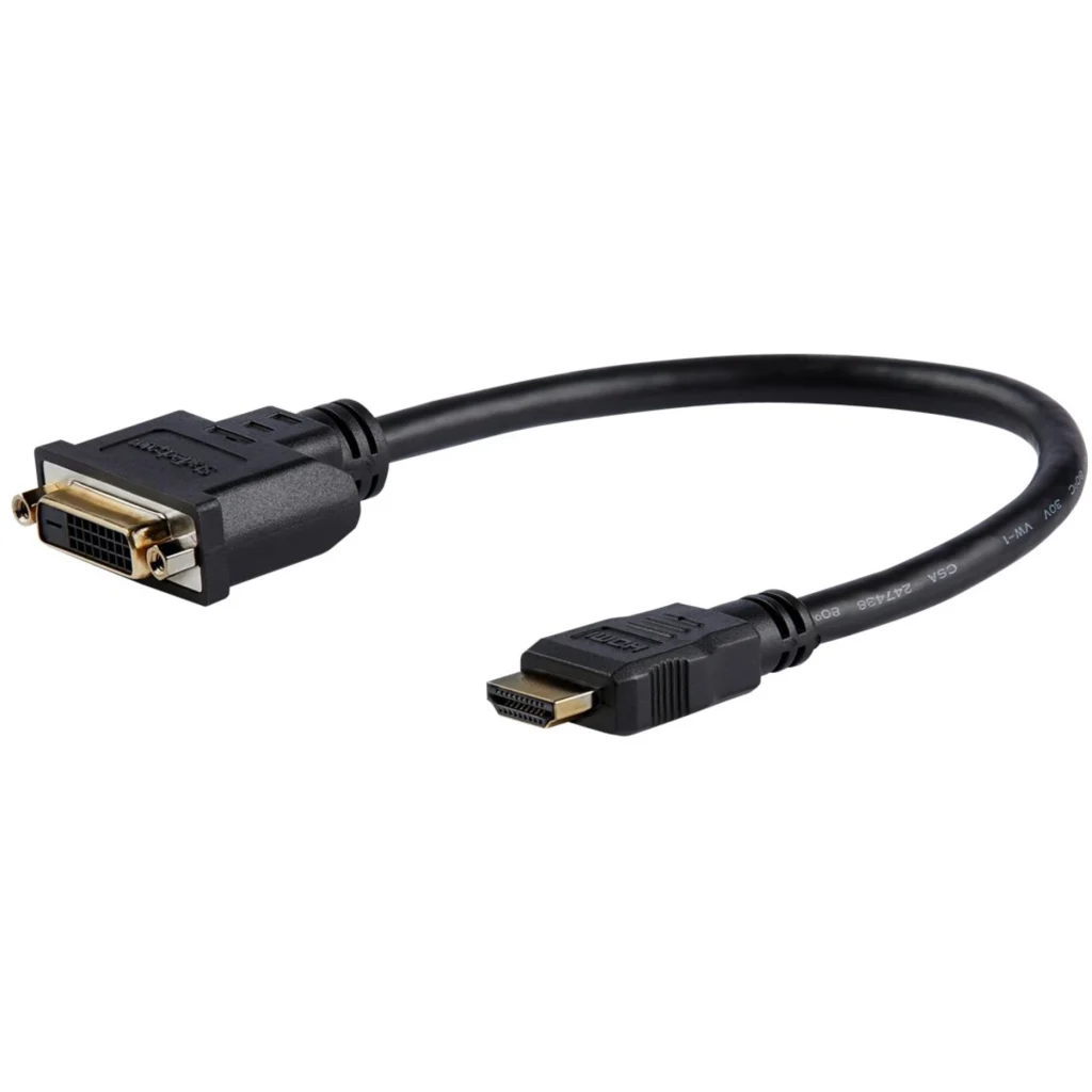 Imagen 2 de Adaptador HDMI Macho a DVI-D Hembra Cable 20 cm Negro