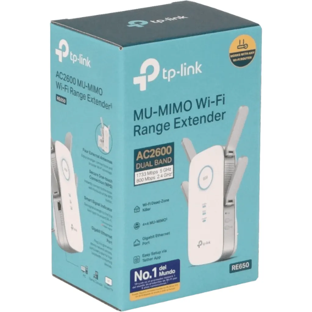 Repetidor Schuko TP-Link RE650 Wifi Gbt Dual Band AC2600 5Ghz/2,4GHz 1733/800Mbs
