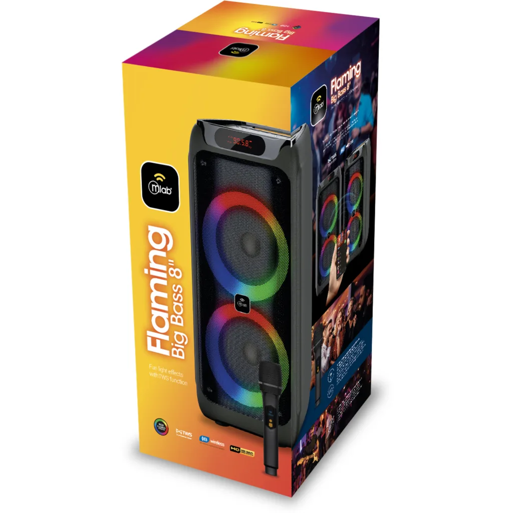 Imagen 4 de MLAB PARLANTE FLAMING BIG BASS 8" x 2 MICROFONO INALAMBRICO