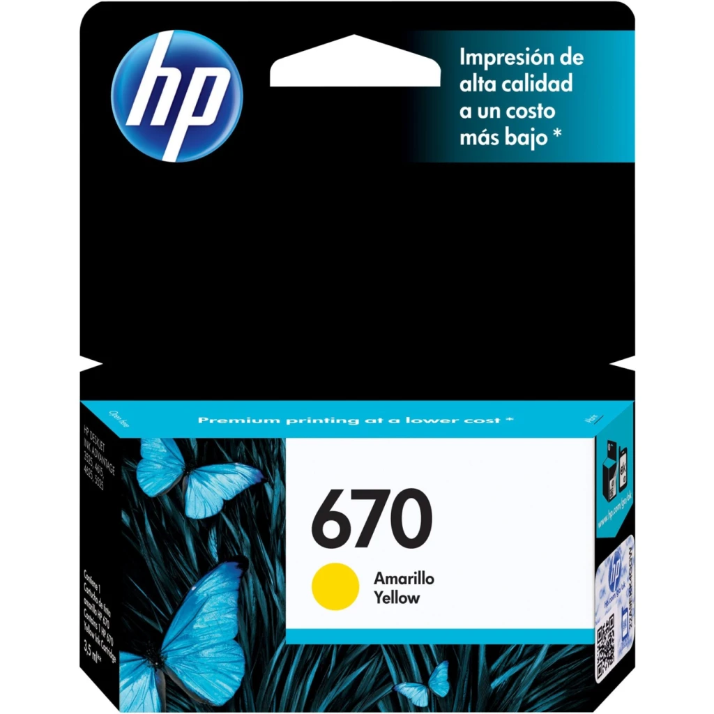 Imagen 7 de Cartridge HP 670 Amarillo Tinta para Imp Deskjet 3525/4615/4625/5525, 300Pág 50g