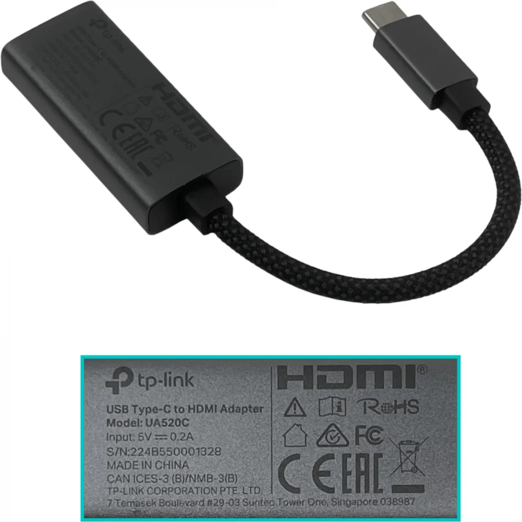 Imagen 1 de Adaptador de Video TP-Link UA520C, USB Type-C a HDMI 4K@60Hz Plug & Play