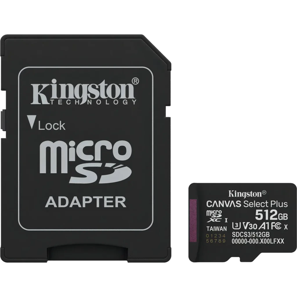 Imagen 1 de KINGSTON 512GB MicroSD c/Adaptador-SD 150mb/s Class10 UHS-I U3 V30