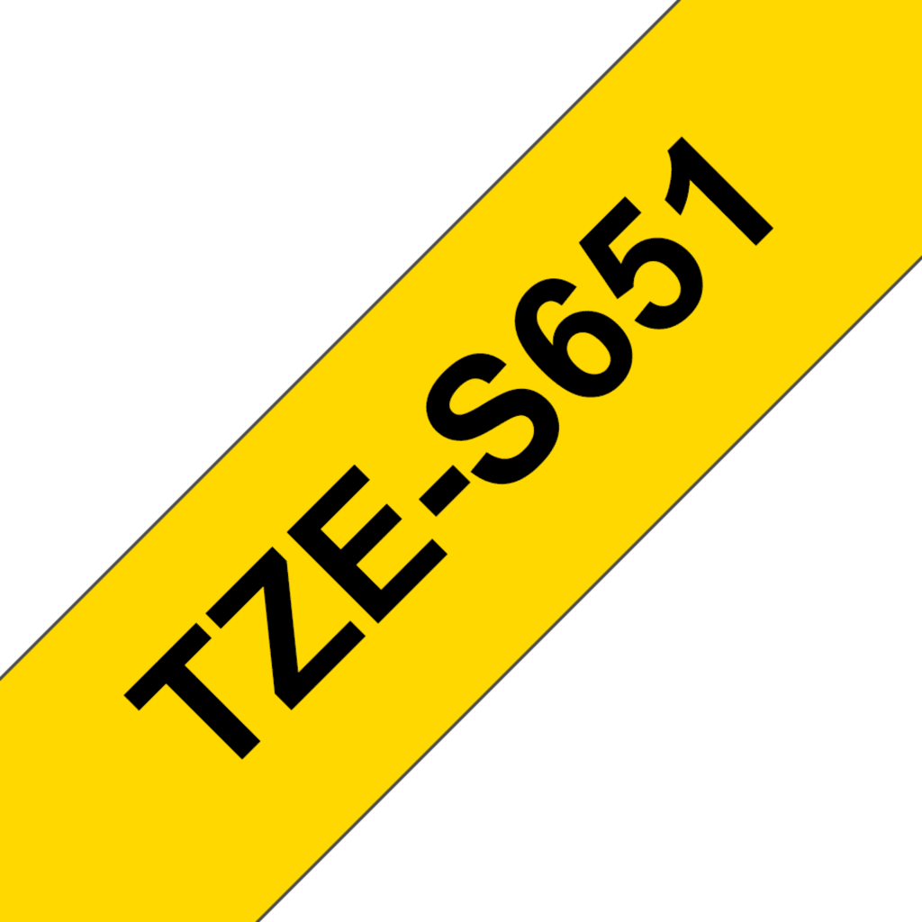 CINTA BROTHER TZE-S651 24mm black on yellow industrial tape