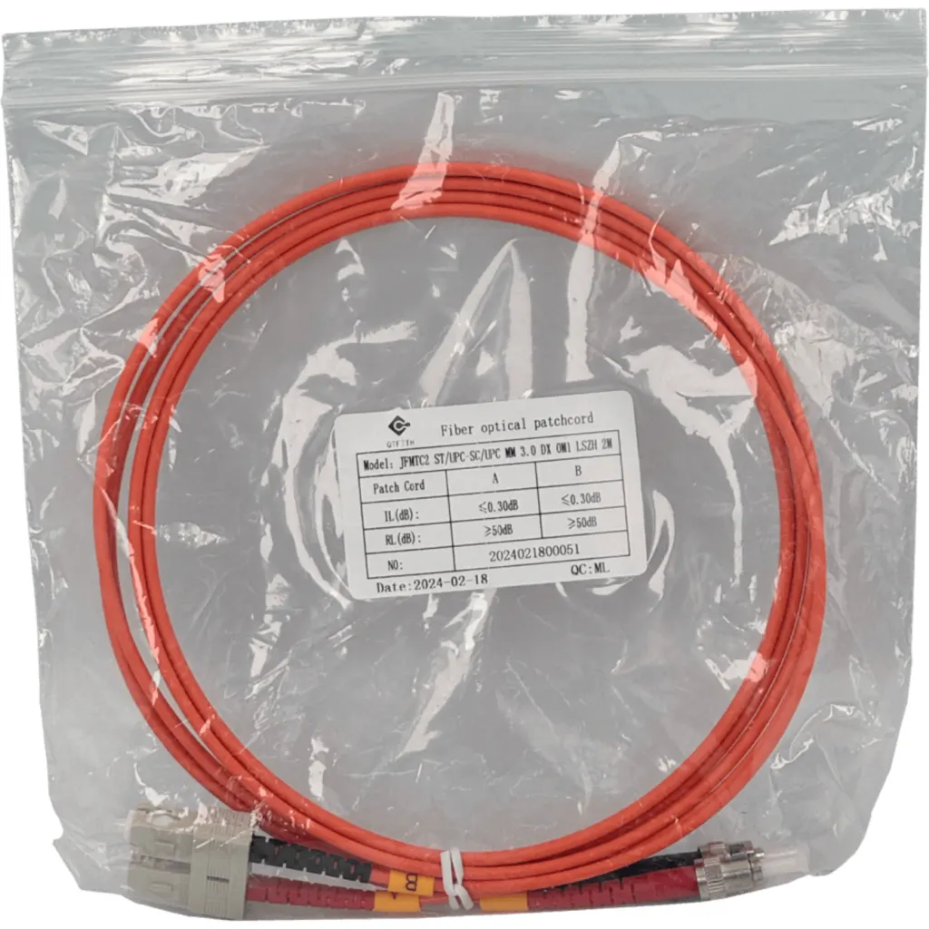 Imagen 2 de 2mt ST-SC OM1 MultiModo MM Duplex Jumper Fibra 62.5/125um LSZH 