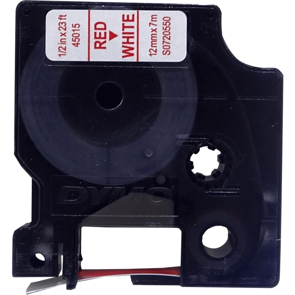 Imagen 1 de DYMO 12mm Rojo en Fondo Blanco Cinta 7mt D1-Label Cassette