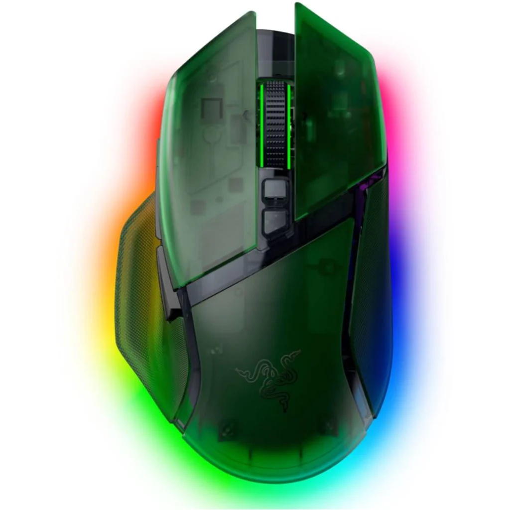 Razer Basilisk - Mouse - Wireless - Phantom Green - V3 Pro 35K - Ergonomic