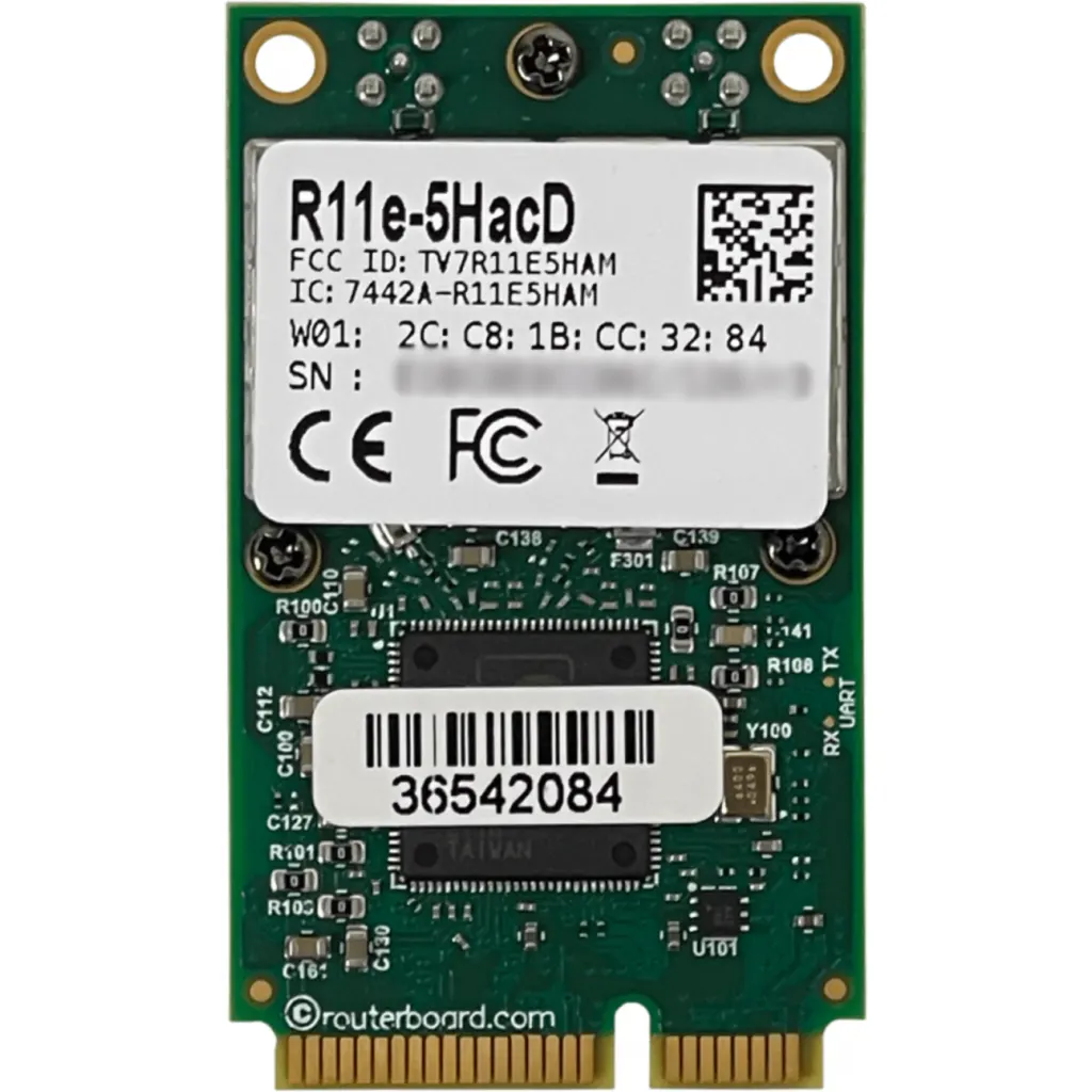 Imagen 2 de Tarjeta miniPCIe Wi-Fi 5GHz 802.11ac dual chain, orientada a enlaces de alta velocidad y actualización inalámbrica en equipos RouterBOARD.