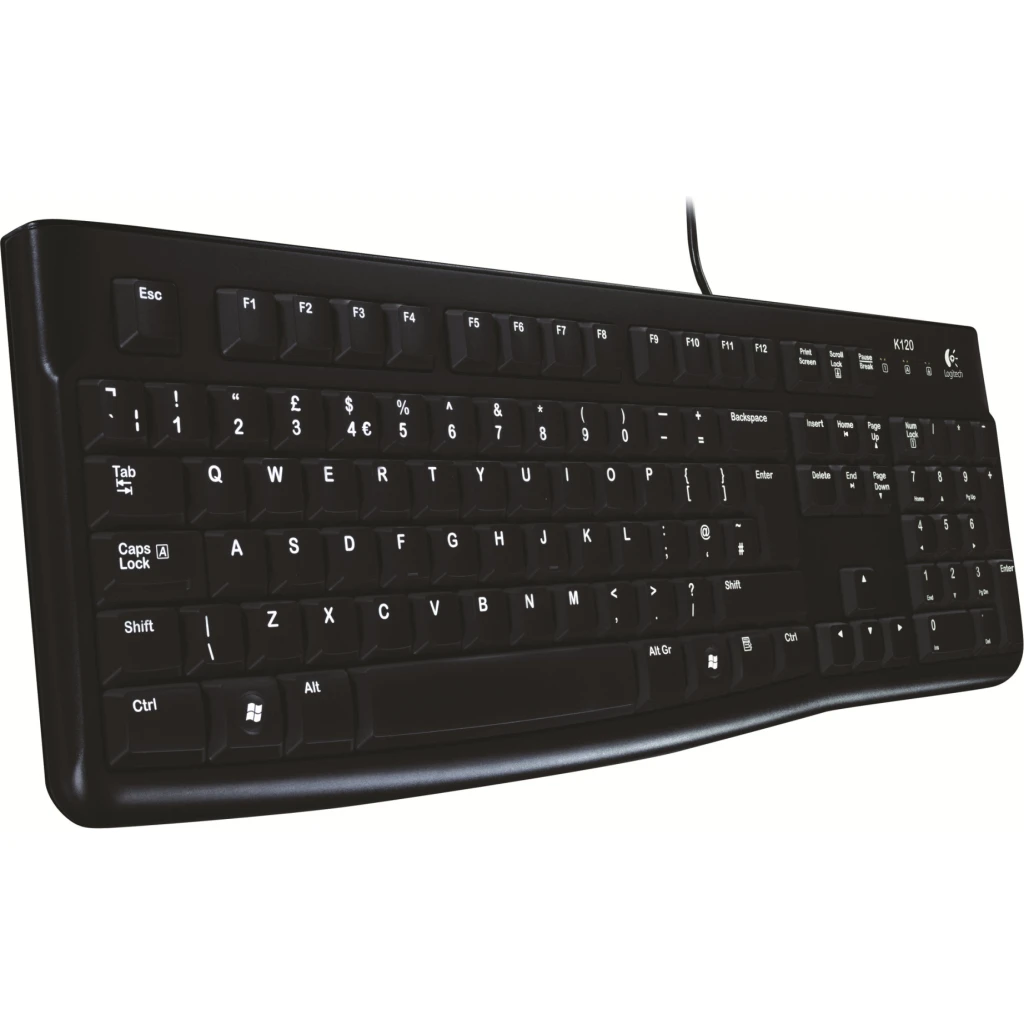 Teclado Alámbrico Logitech K120, Silencioso Antiderrame USB Español Color Negro