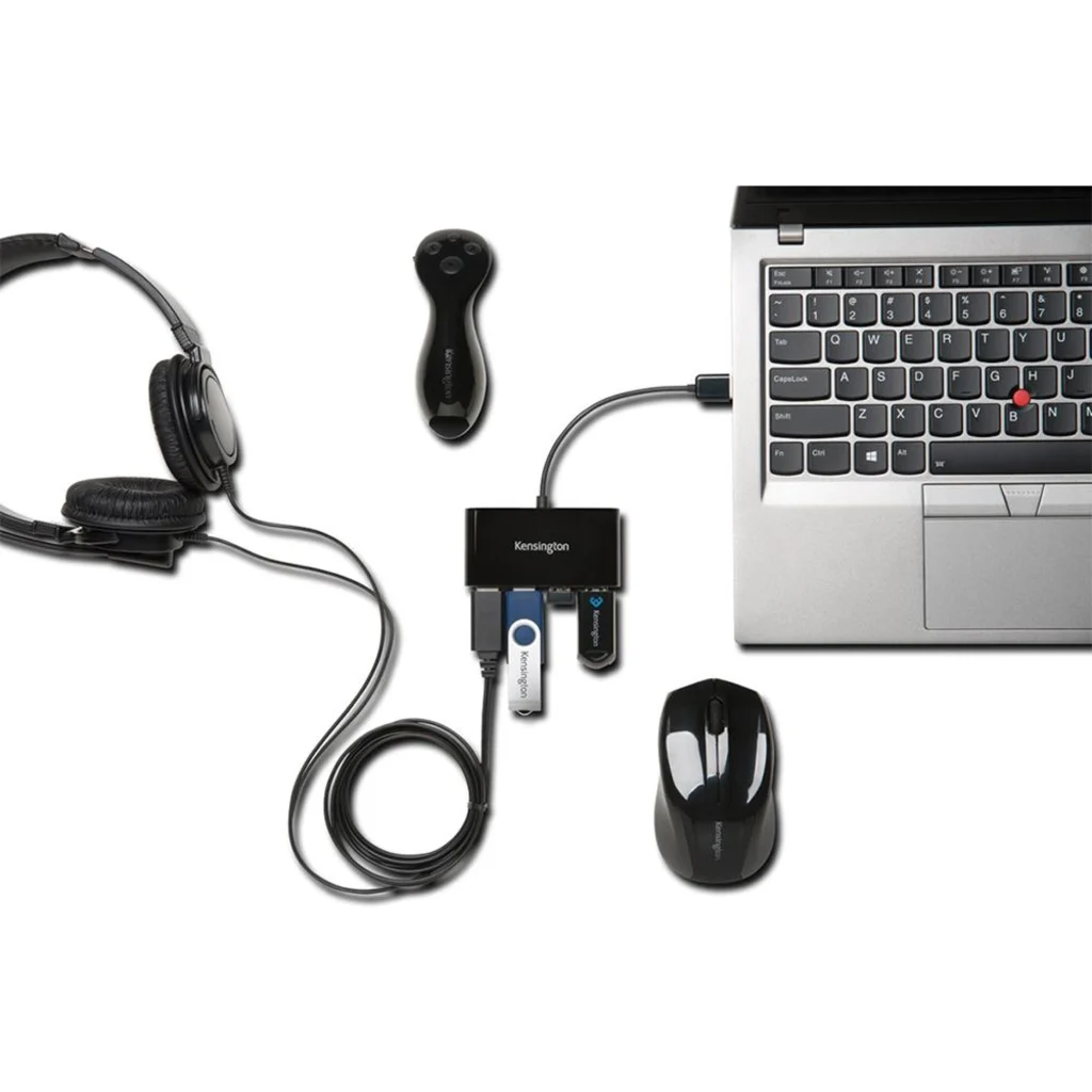 Imagen 1 de Mini Hub Kensington 4 Puertos USB 2.0 Compacto y Liviano Color Negro