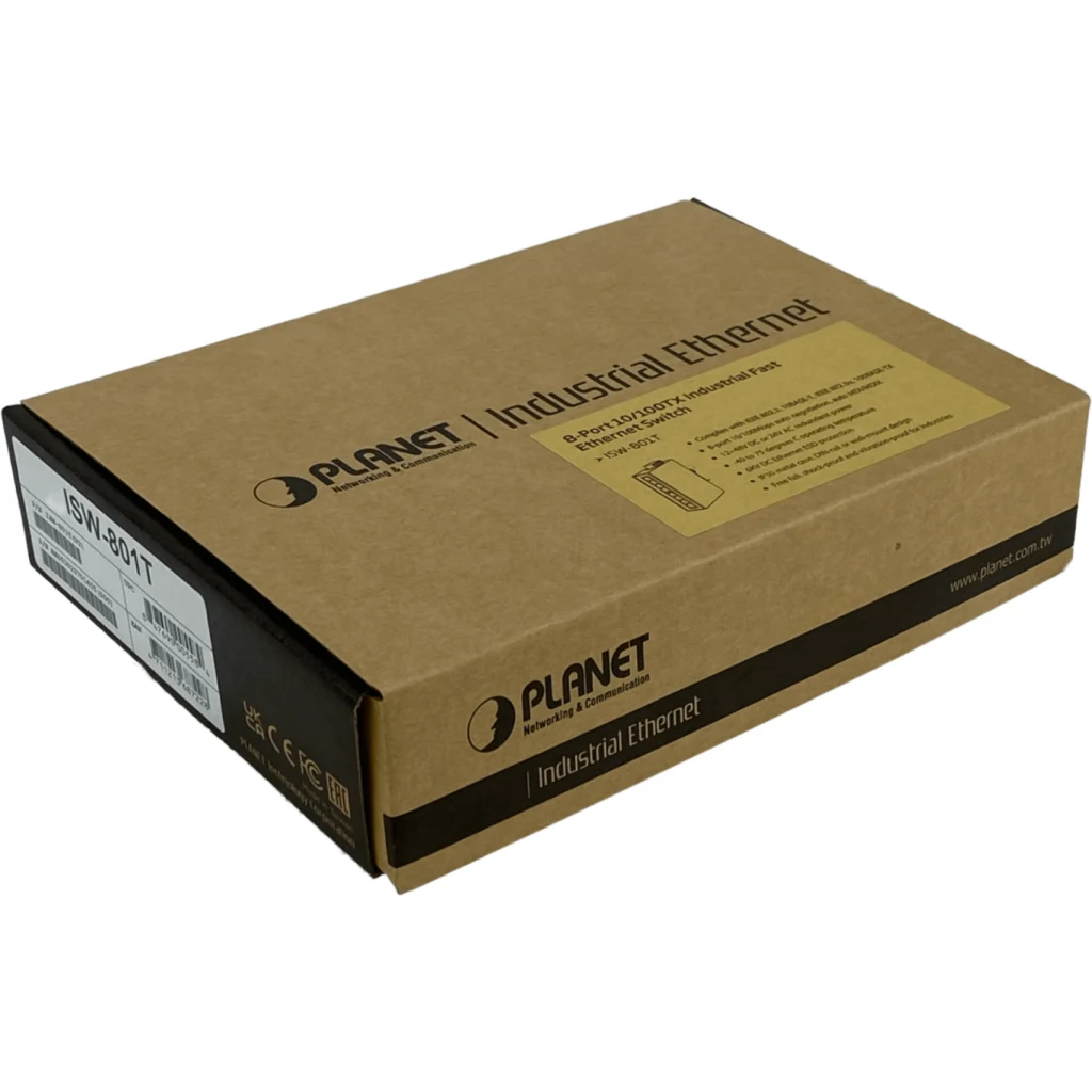 Switch Industrial Planet ISW-801T, 8 Puertos 10/100Mbps Riel-DIN no-Admin