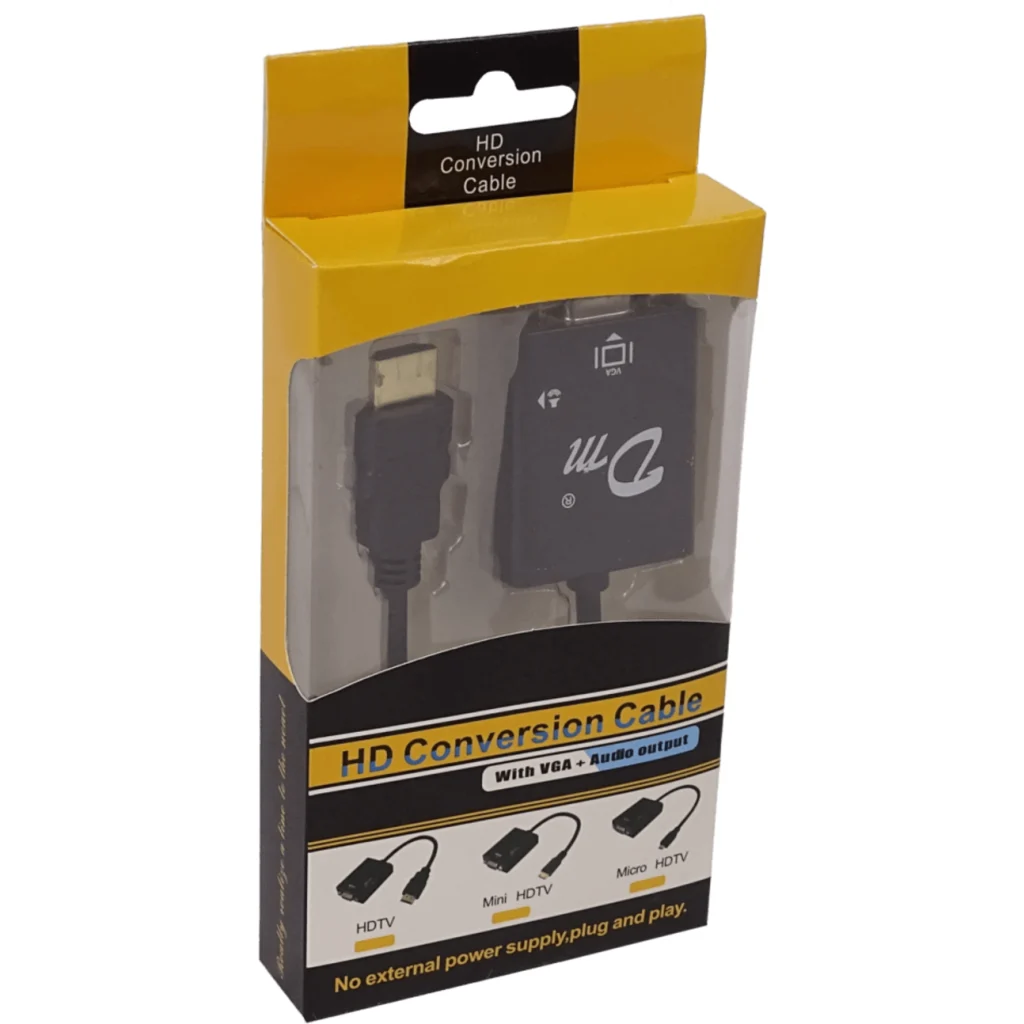Imagen 2 de Adaptador Conversor HDMI Macho a VGA (DB15) Hembra, Audio Out 3.5mm 