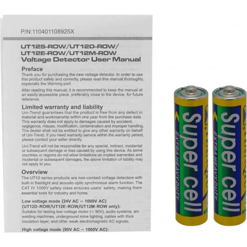 Imagen 1 de UNI-T Sonido Detector 90-1000VAC sin-Contacto inc-2xAAA Detecta Voltag