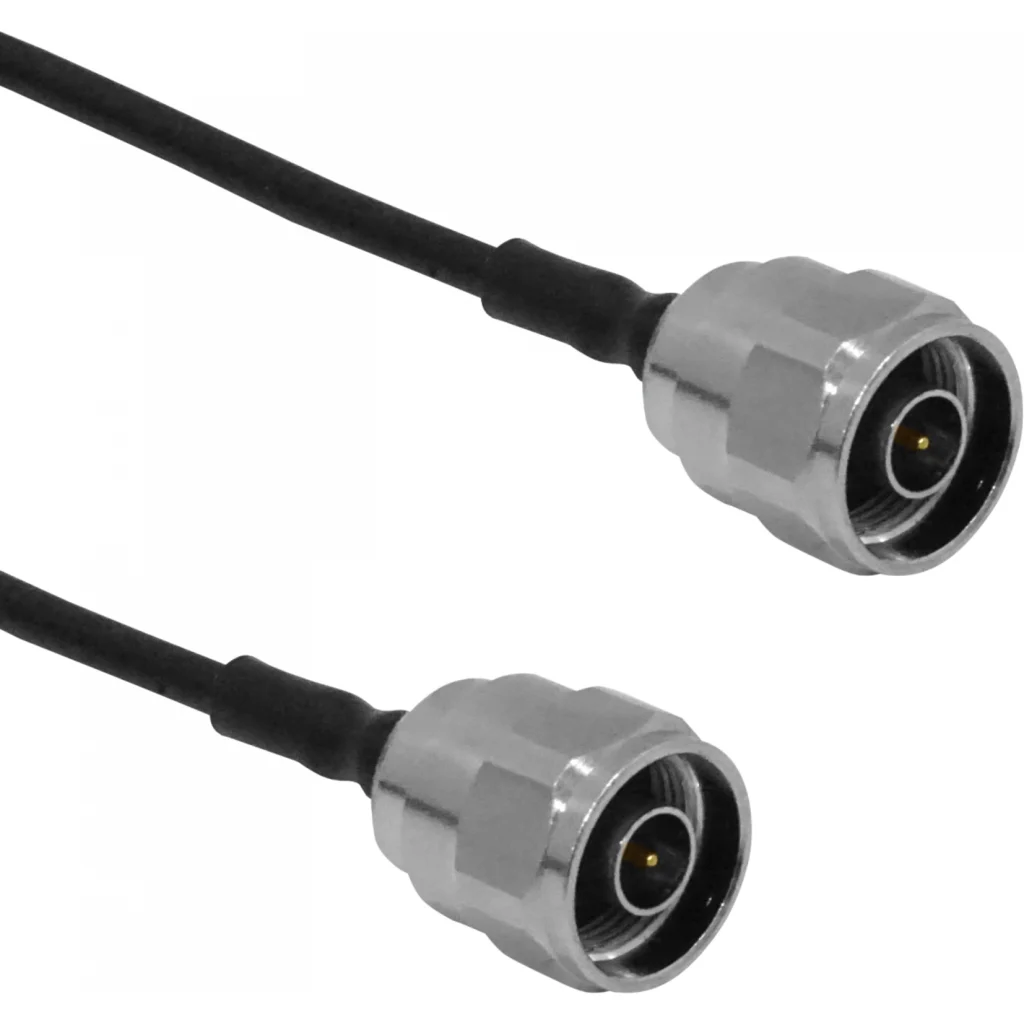 Imagen 0 de 50cm N-Macho N-Macho SM141 2-Cables Coaxiales Negros Rigidos 0,5mt