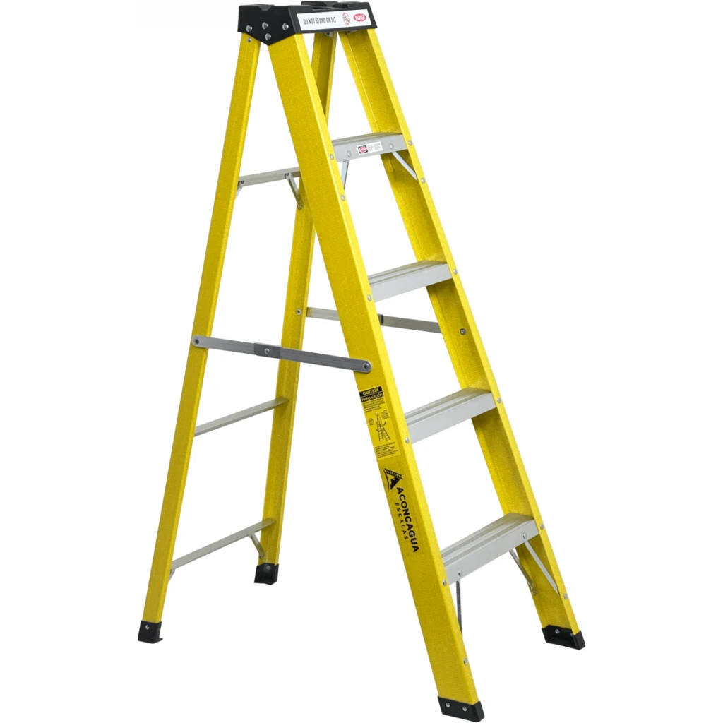 Imagen 3 de 1,4mt 140kg Tijera Fibra Vidrio 5-Peldano Escalera 1.44mt Escala