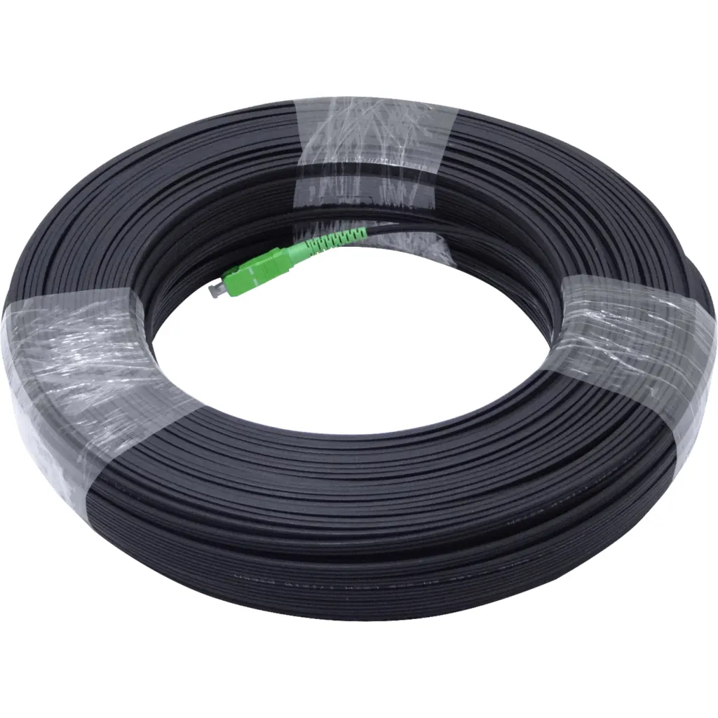 Imagen 2 de Negro Drop-Port 100mt SC/APC MonoModo SM SX Pigtail Cable Fibra G652D