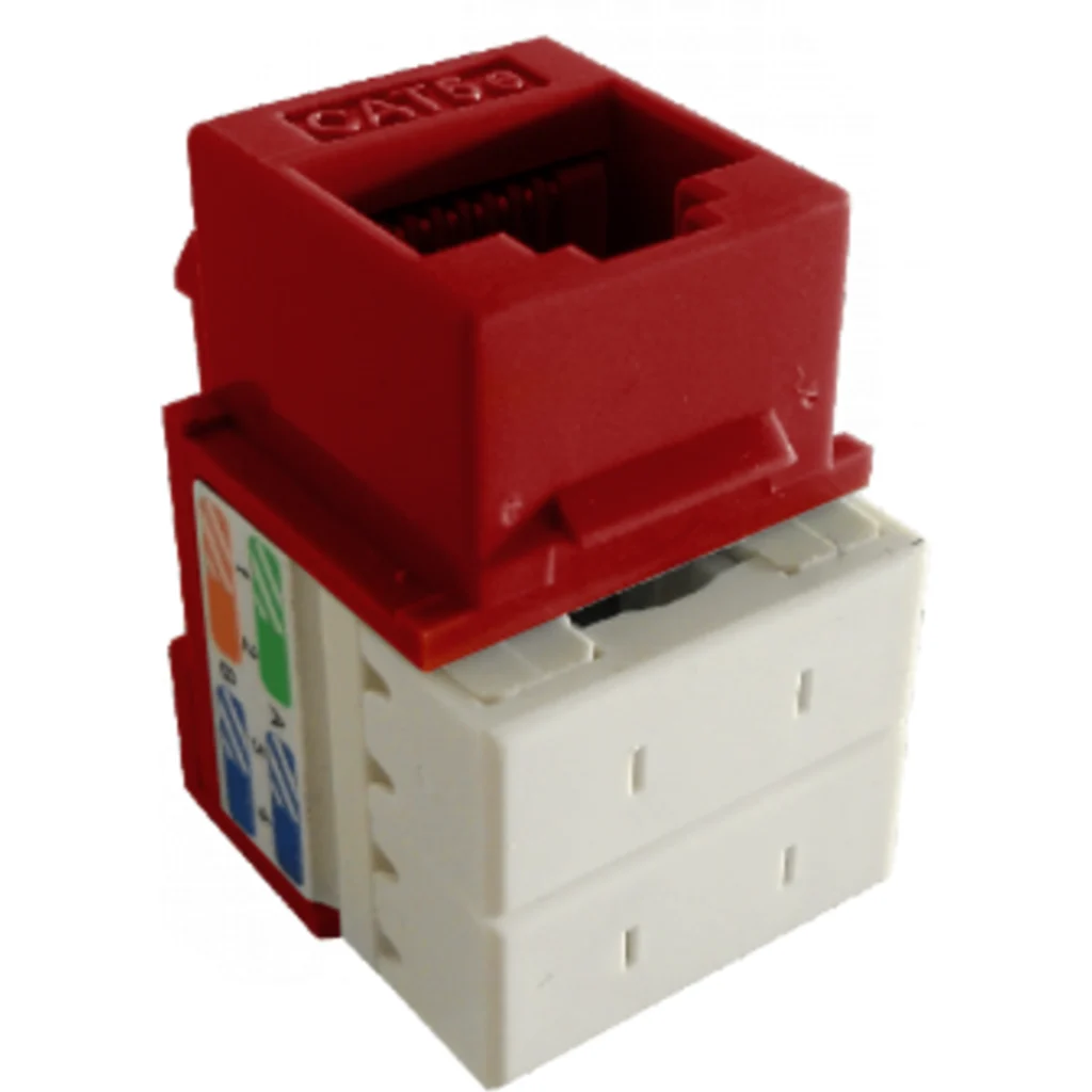 Imagen 4 de LINKMADE Rojo Cat5E U/UTP Punchable Keystone Conector Hembra RJ45