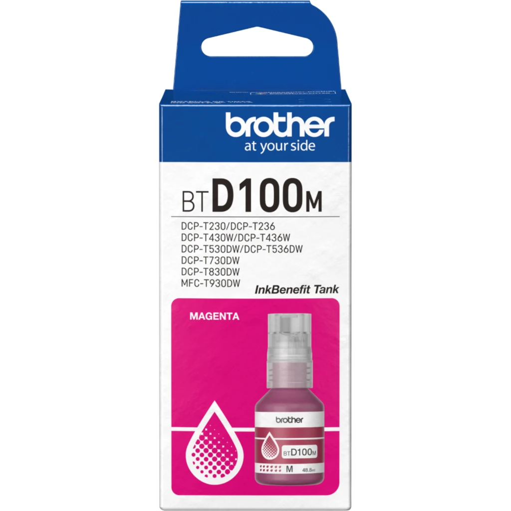 Botella de Tinta Brother BTD100 MAGENTA MFC-T930DW DCP-T830DW/730/536/430 5000p