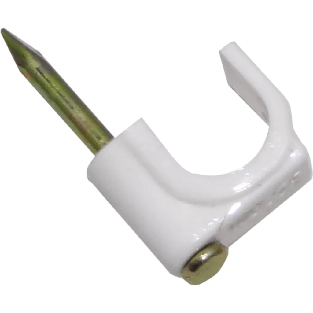 KALOP 50-UN C8 Blanca 8x8mm Clavo-12x2mm Zincado Sujeta-Cable Coaxial