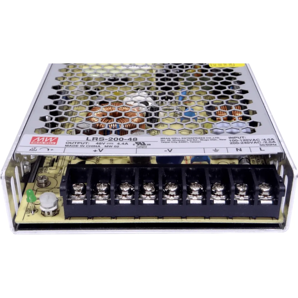 Imagen 3 de MEANWELL 211W 48V 4,4A Ajust. Metalica Regleta Fuente Poder s/Vent.