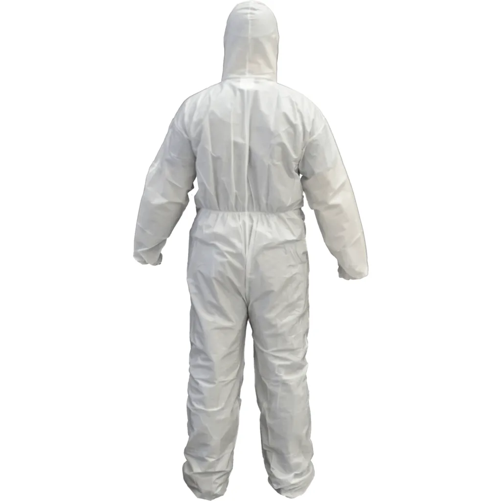 Imagen 2 de Talla-XL Buzo Desechable Blanco Polipropileno con Cierre Gorro
