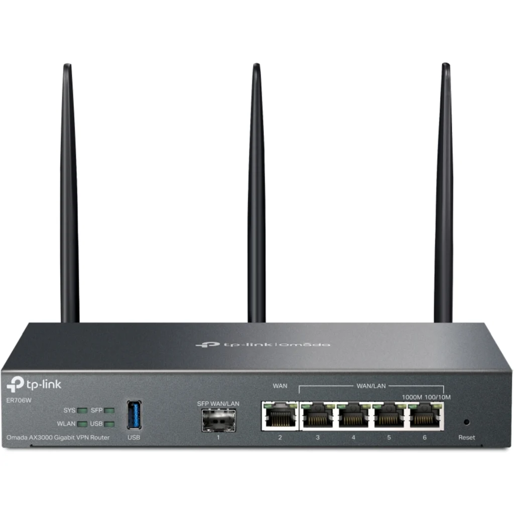 ER706W. Router VPN Omada AX3000 posee Wifi compatible con Mesh de Omada
