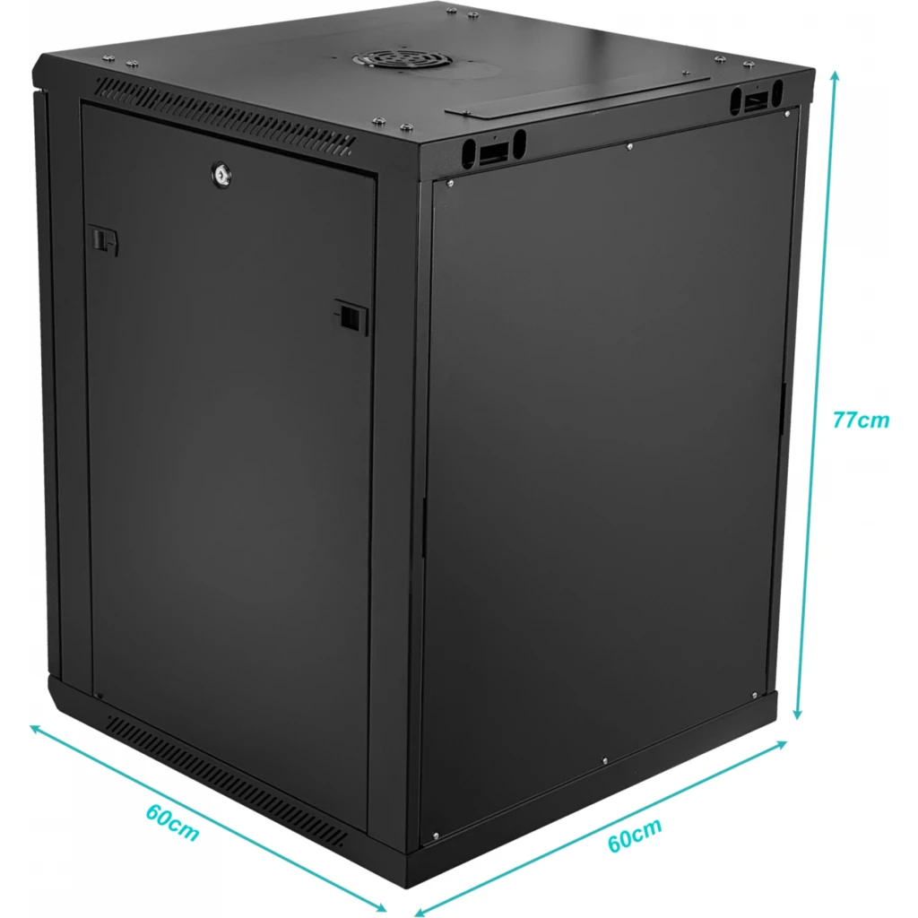 Imagen 6 de LINKMADE Desarmado 15U 60CM-Fondo Rack Pared Muro Negro
