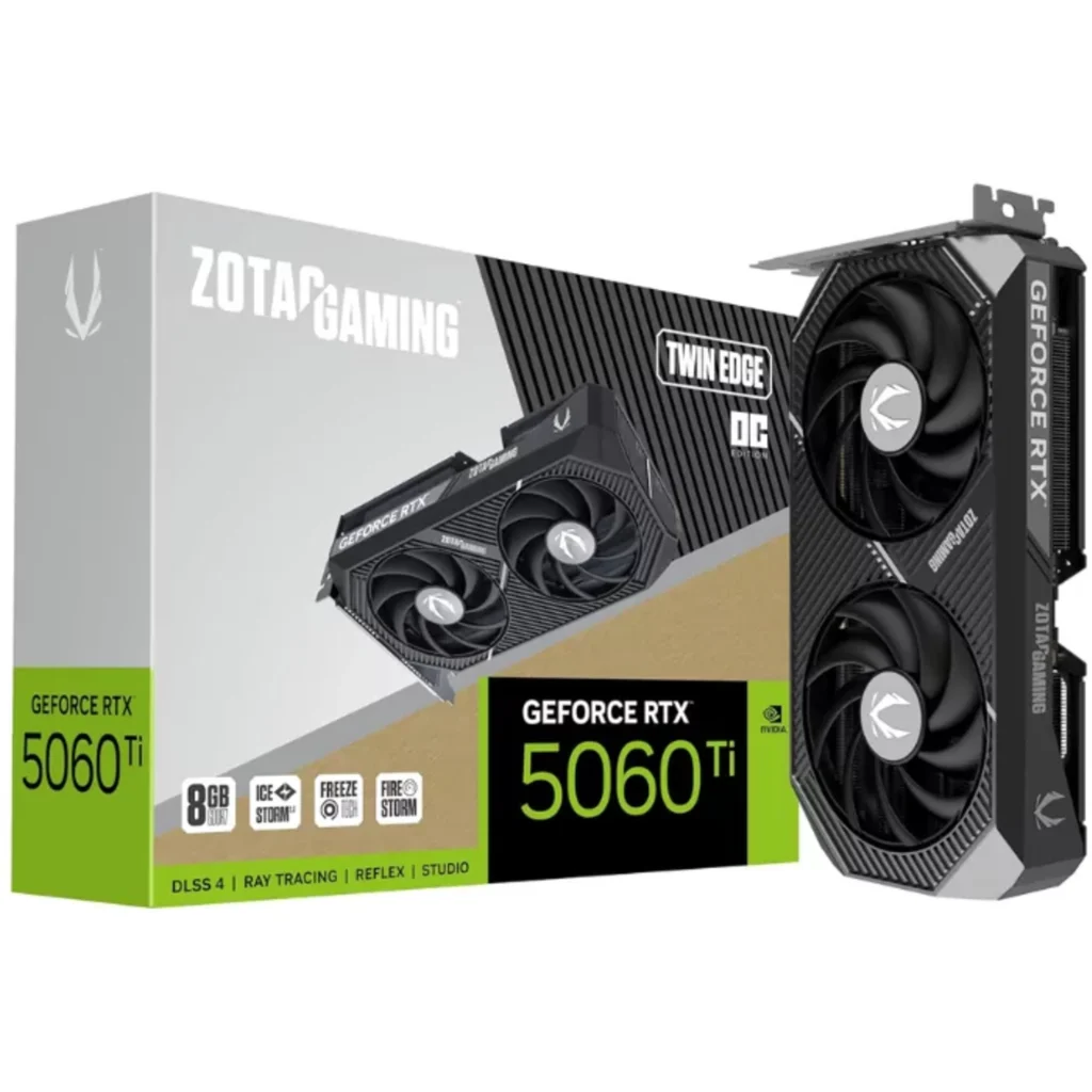 Tarjeta de Video Zotac GAMING GF RTX 5060 Ti Twin Edge OC 8GB GDDR7 3*DP 1*HDMI