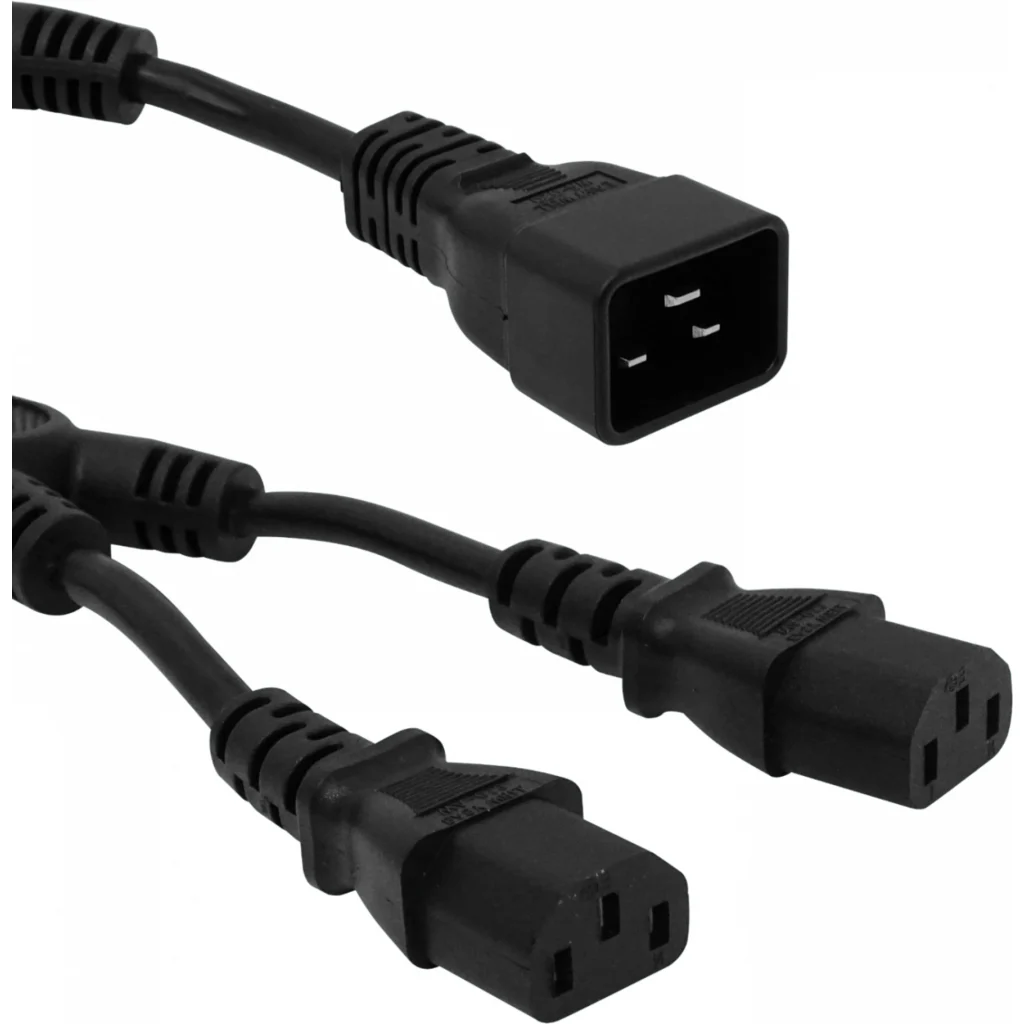 Imagen 3 de Cable de Poder CDMC2, 2* C13 Hembra 10A, 1* C20 Macho 16A, 8+5cm