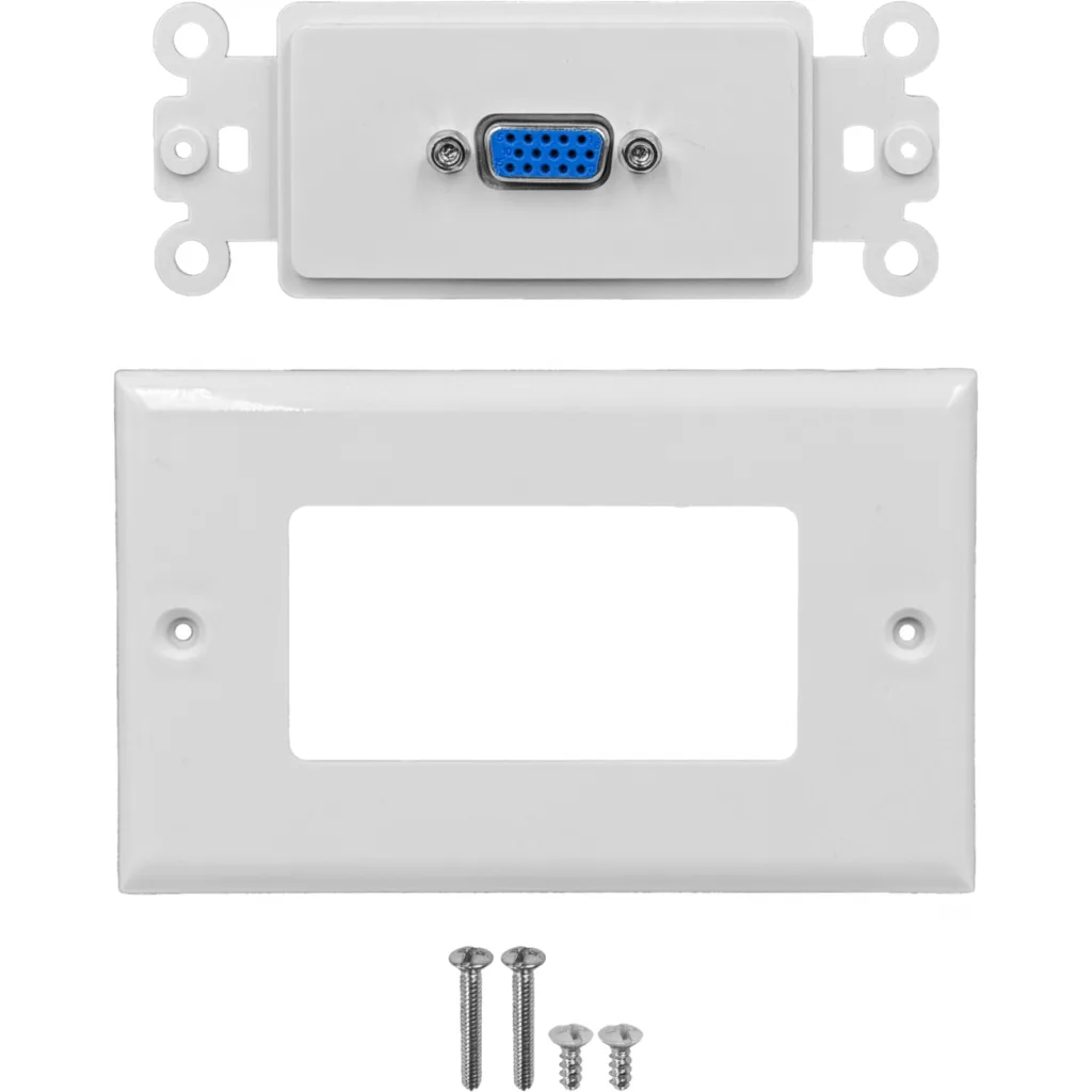 Blanco VGA Conector H-H Faceplate WPHD15FF-Plastico 70x114mm