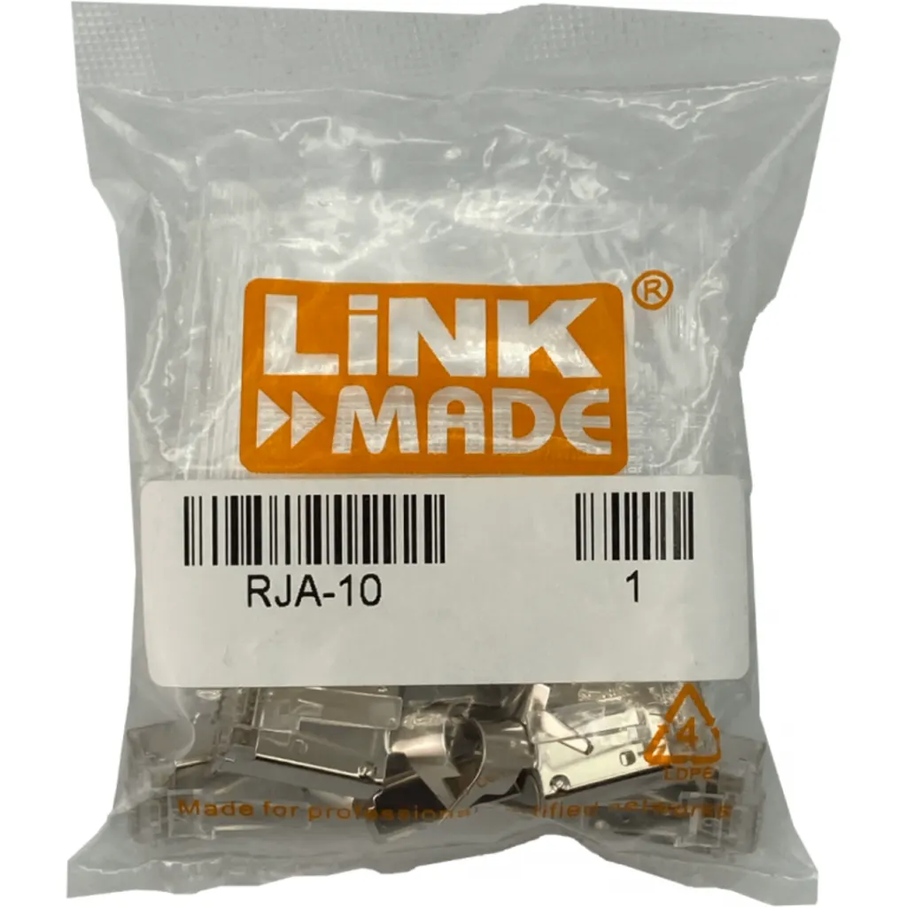 Conector RJ-45 Macho CAT6A Crimpeable Blindado FTP STP con guía 10 Unid Linkmad