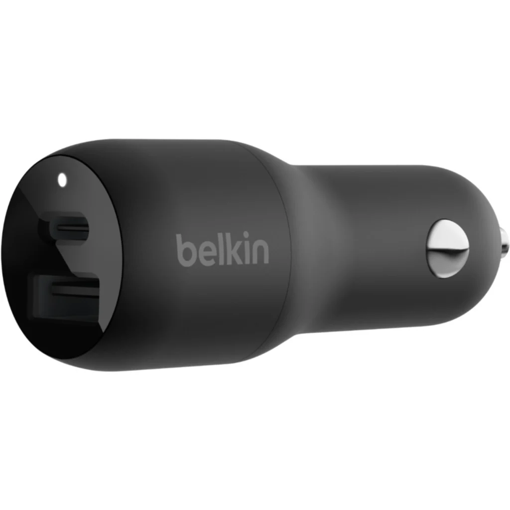 Belkin BOOST UP Dual Car Charger with PPS 37W - Adaptador de corriente para el coche - 37 vatios - PD 3.0 - 2 conectores de salida (USB, 24 pin USB-C)
