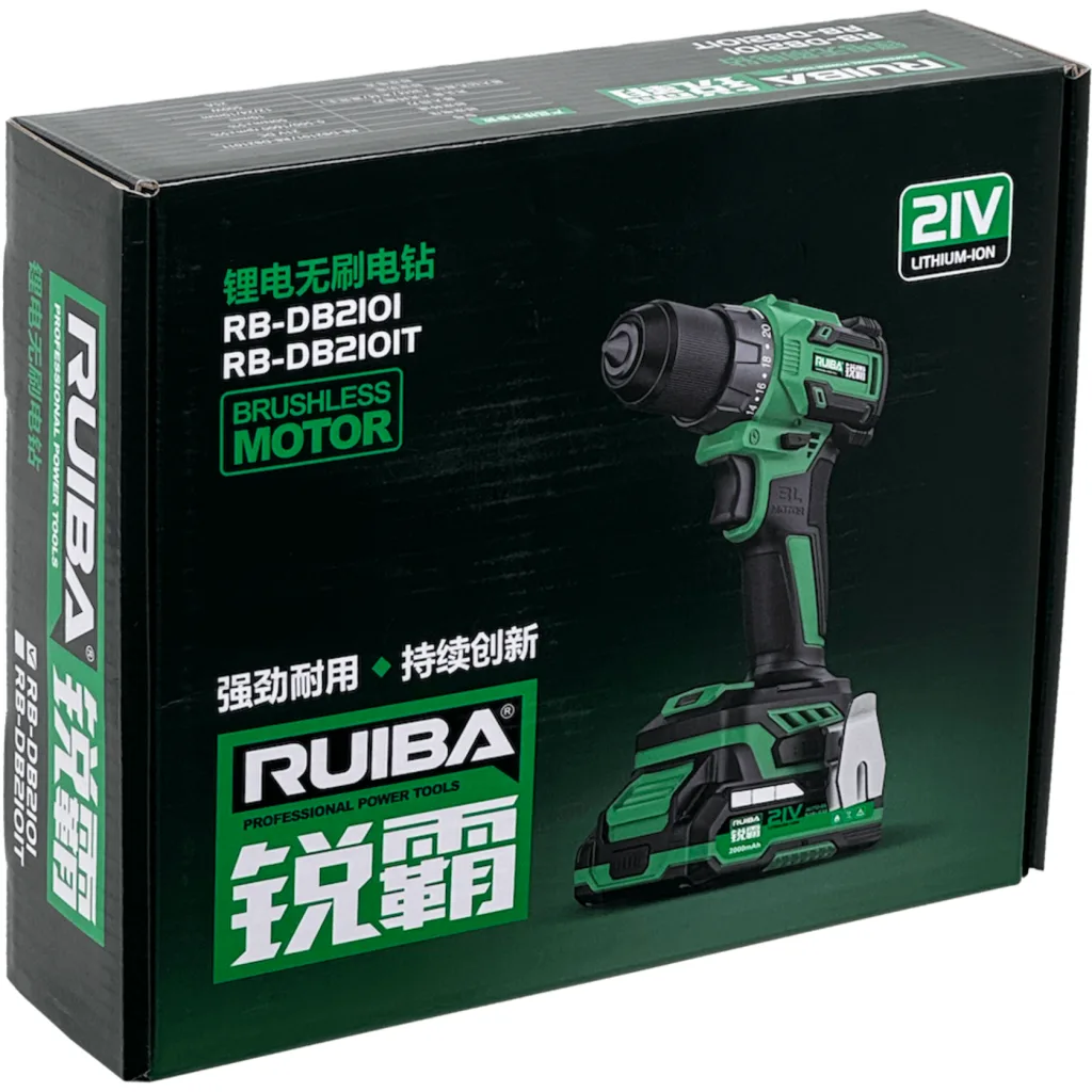 Imagen 7 de RUI Taladro inalambrico 0,8-10mm + 2 Bateria-Litio 21V 2Ah RB-DB2101