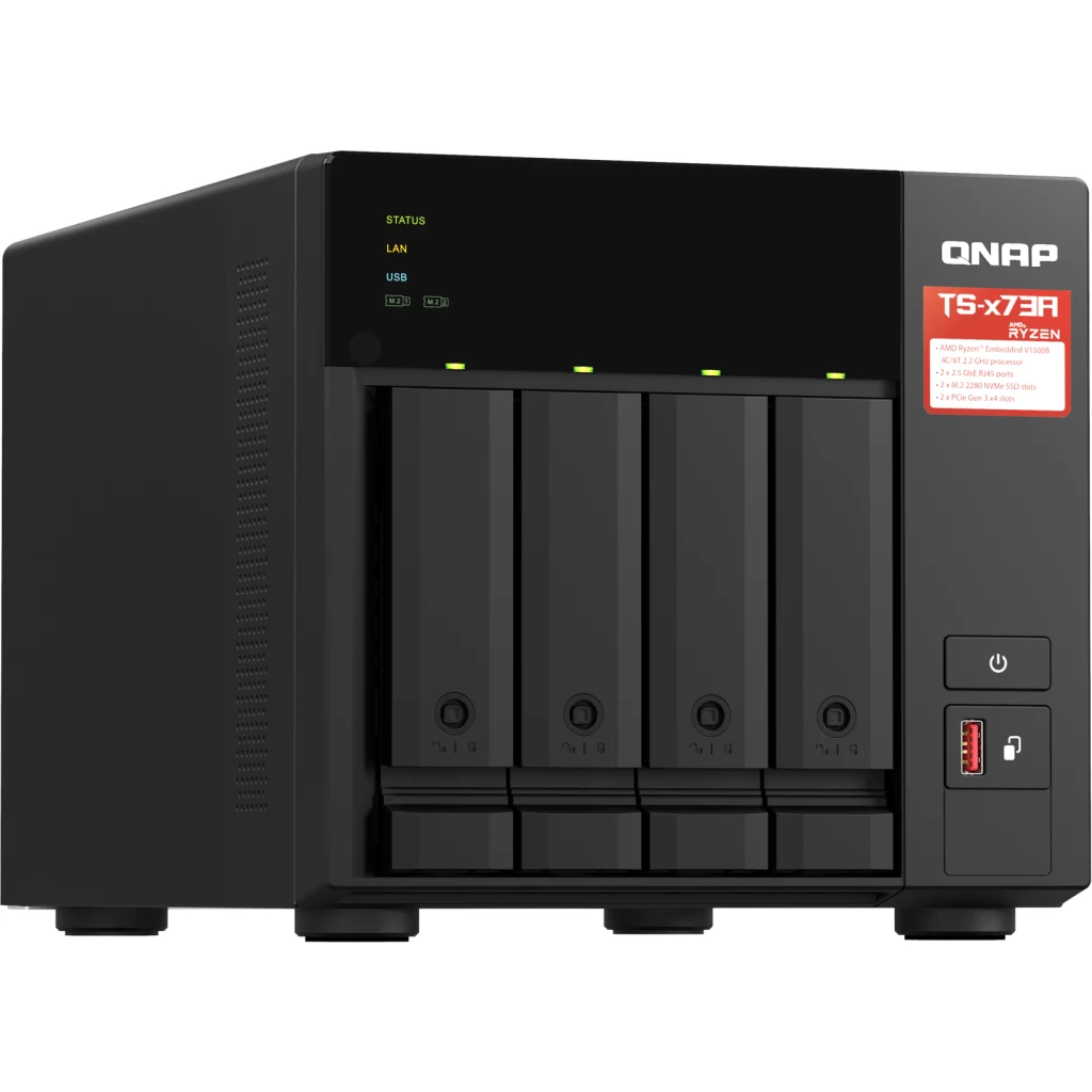 Imagen 2 de NAS QNAP TS-473A, 4 Bahias AMD Ryzen V1000 RAM 8GB iSCSI IP-SAN
