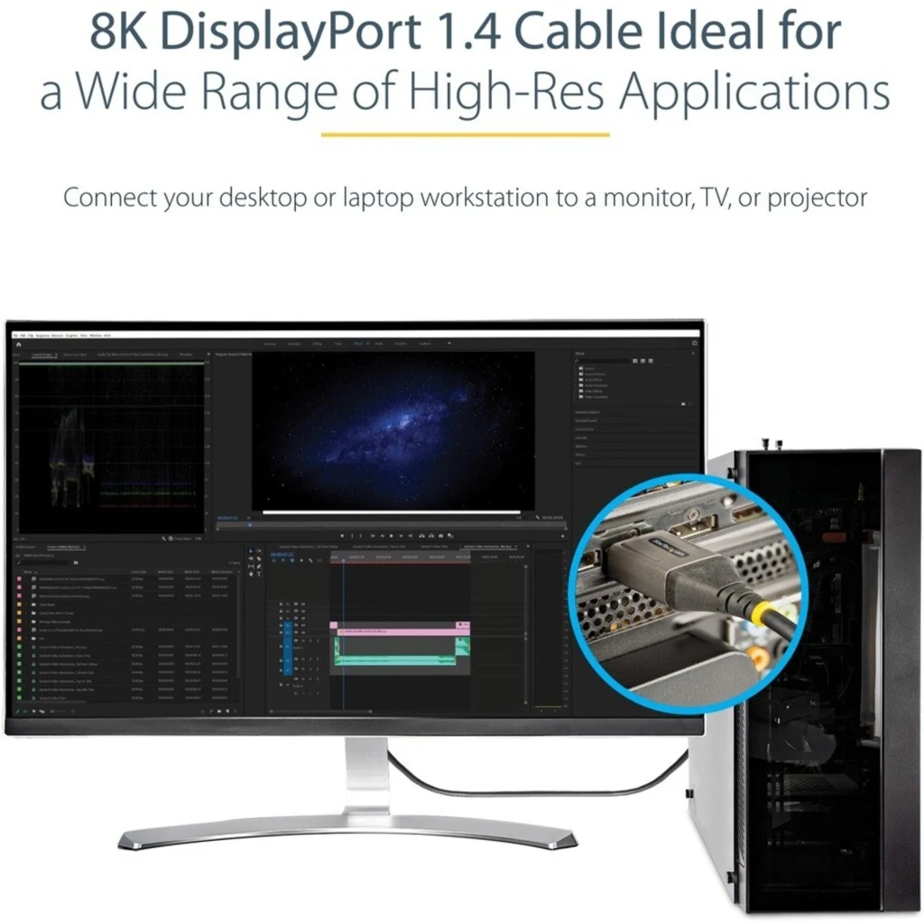 Imagen 1 de Cable DisplayPort v1.4 M/M 4K 120Hz/8K 60Hz 2mts 6ft Certified - StarTech