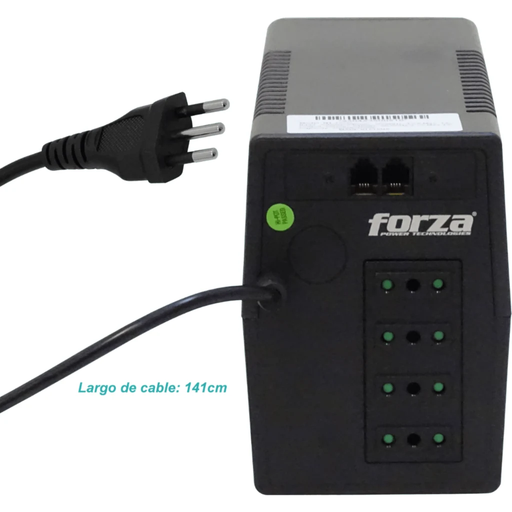 Imagen 4 de UPS Forza Interactiva 750VA/375W Salida 4 CEI RJ11Formato Torre comp-220V