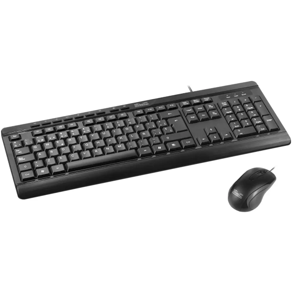 Kit Teclado Mouse Alámbrico KlipXtreme KCK-251S DeskMate USB Español c/Negro