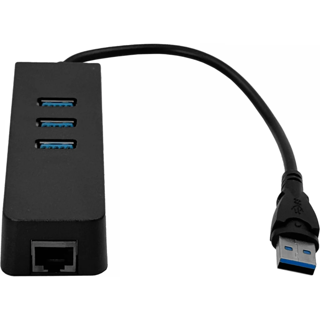 Imagen 3 de 1-USB3.0-AM 1-LAN-RJ45-Ethernet 10/100mbps Hub-3p Win Mac Linux