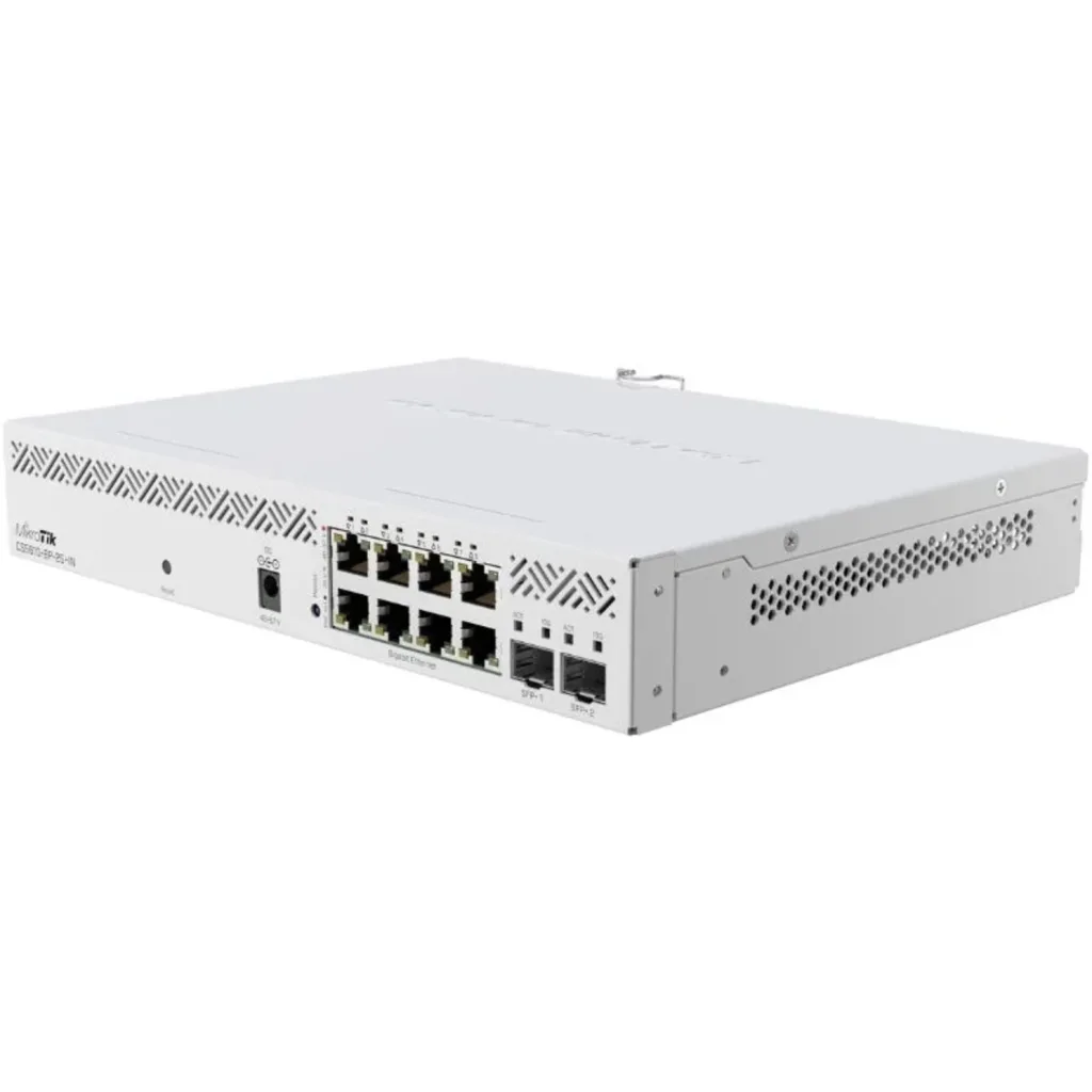 MIKROTIK 8-1000-PoE 140W-tot 2-SFP+10G Switch Rack 100-240VAC 48-57VDC