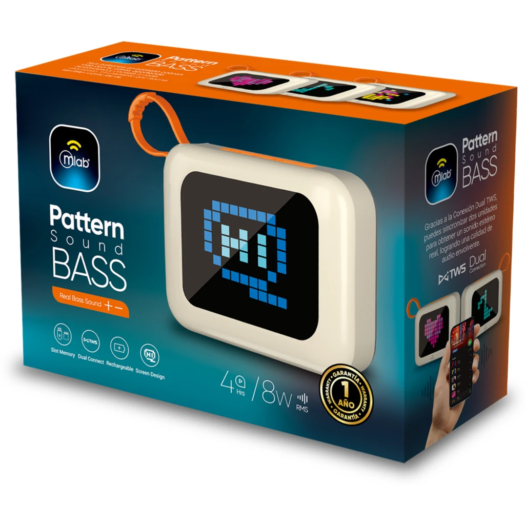 Imagen 1 de MLAB PARLANTE PATTERN SHOW SOUND BASS WHITE