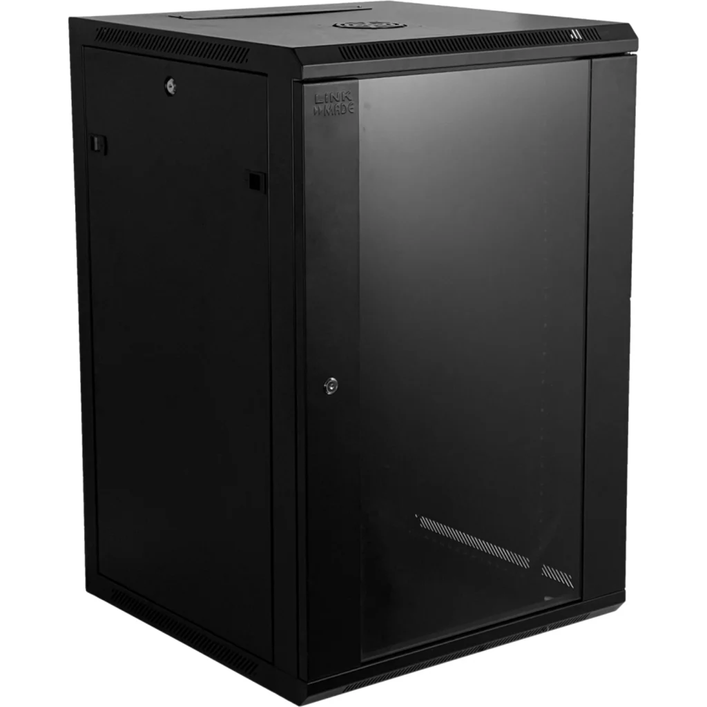 Imagen 2 de Gabinete Pared Linkmade 18U 60cm de Fondo inc-2U-M6 Rack Color Negro
