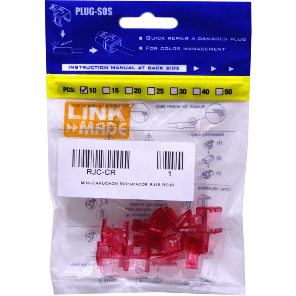 Imagen 3 de LINKMADE ROJO MINI-CAPUCHON REPARADOR RJ45 BOLSA-10U.