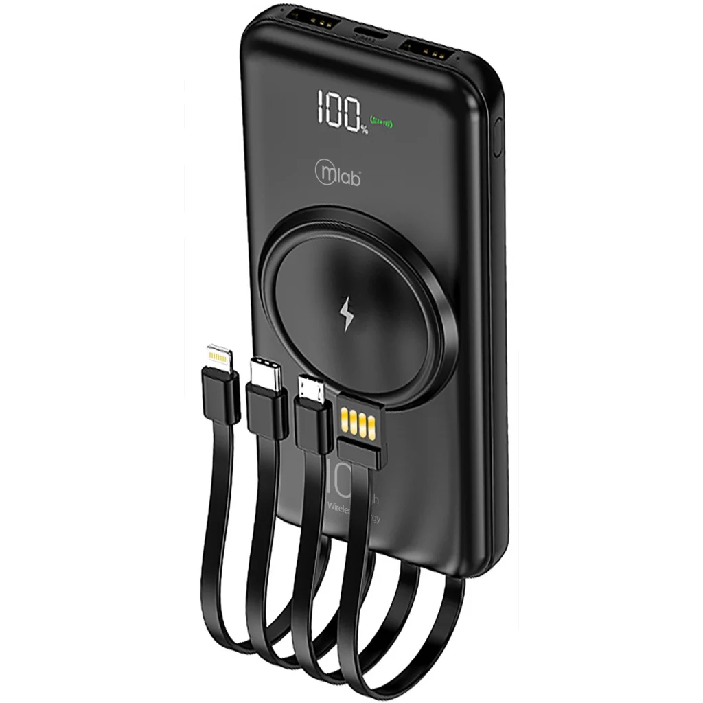 Imagen 0 de MLAB POWERBANK INALAMBRICO 10.000mAh CARGADOR PORTATIL LCD WIRELESS ENERGY 6 EN 